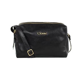 Bolsa Classe Couro Transversal Feminina 2870 Cb01 Preta