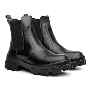 Bota Coturno Feminino Tratorada Chelsea Macia Confortavel