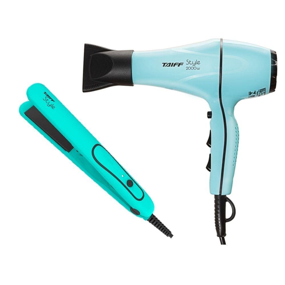 Kit Taiff Style Azul Tiffany - Secador Profissional 2000W 220V + Prancha 210ºc Bv