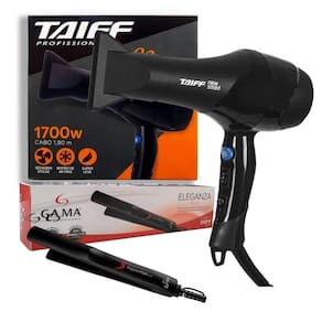 Kit - Secador Taiff Prof. New Smart 1700W 127V + Prancha Gama Eleganza Plus 210ºc - Biv