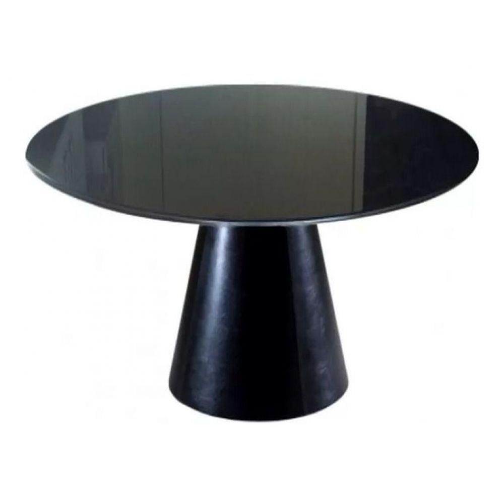 Mesa Cone 110cm Laqueada e Vidro 4mm Preto