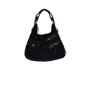 Bolsa Feminina de Lona Stripped Zup Cor Preto