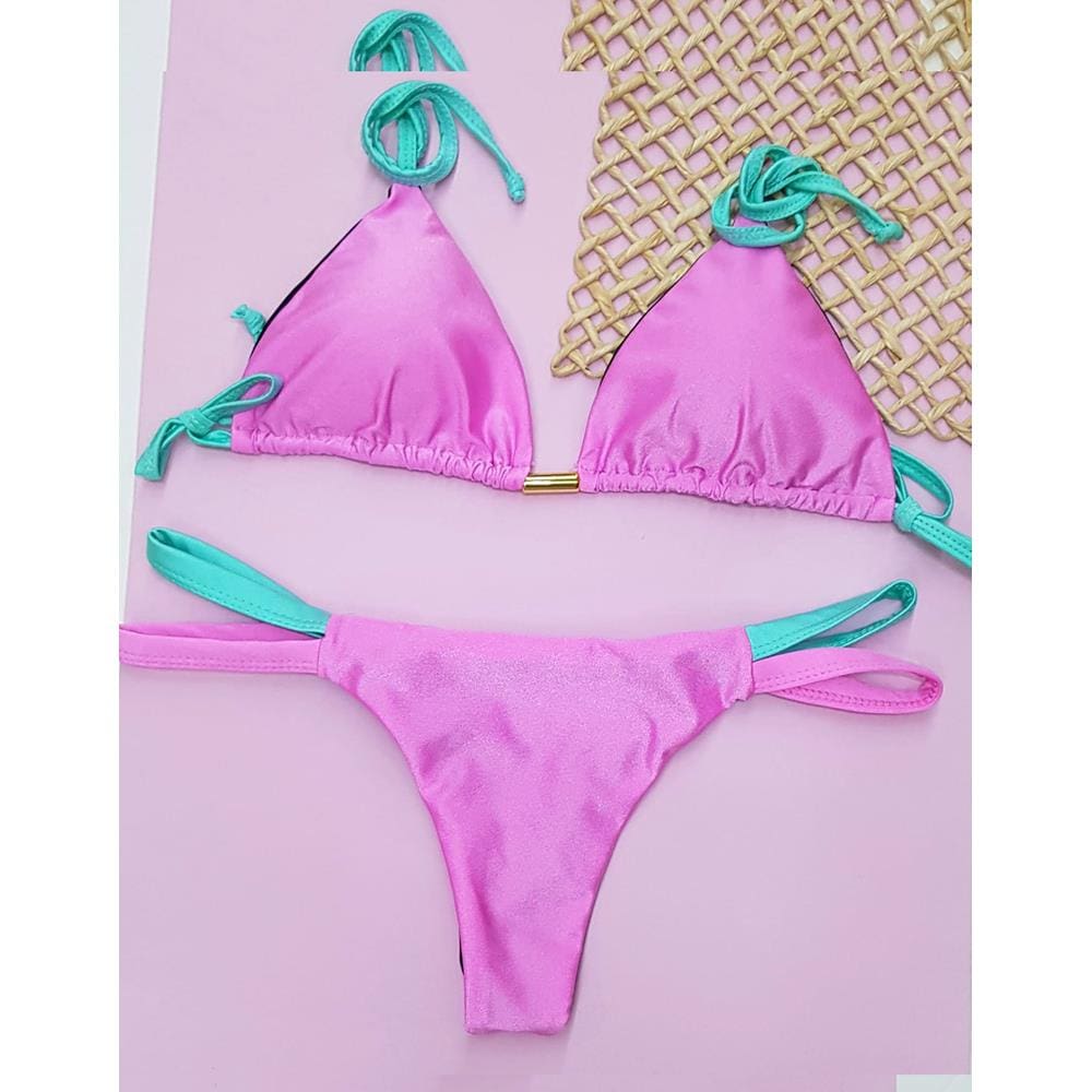 Biquini Feminino Cortininha Liso Cirre Ex