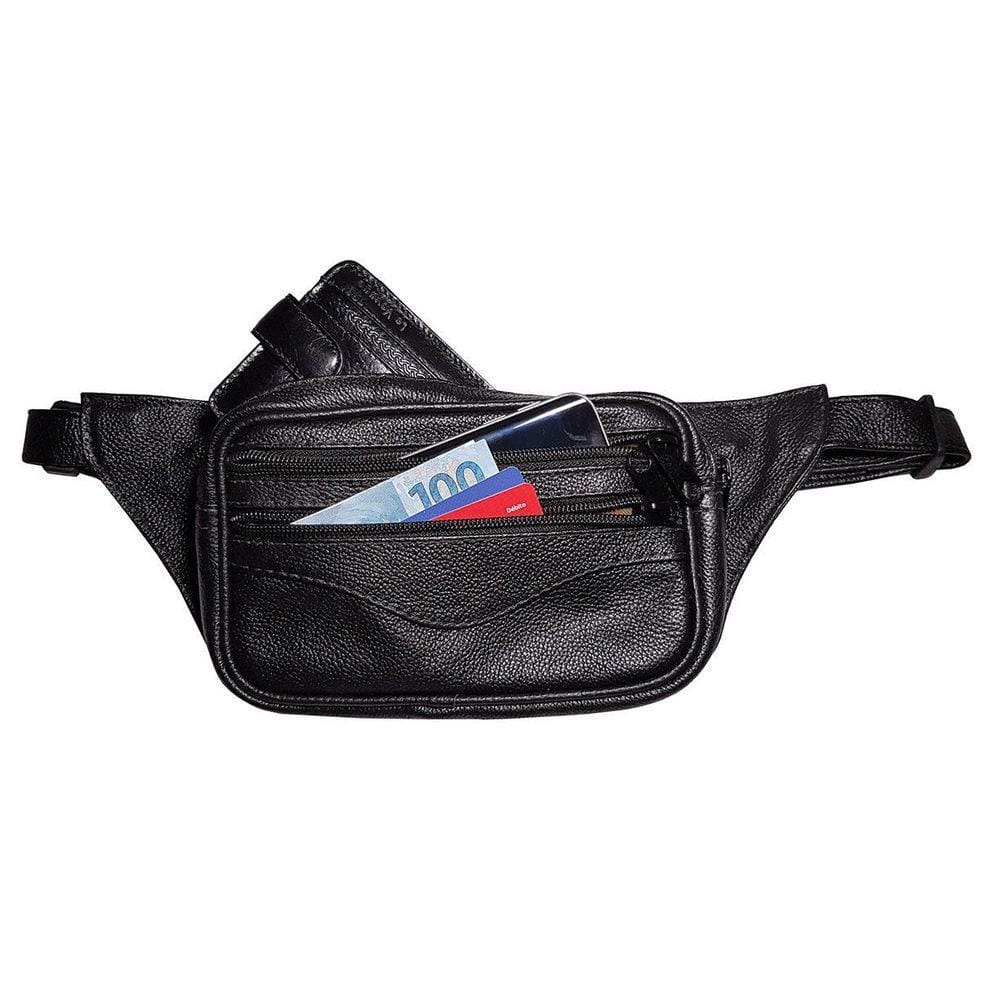 Pochete Bolsa Slim de Couro Para Cintura 4 Bolsos - Le Voyage