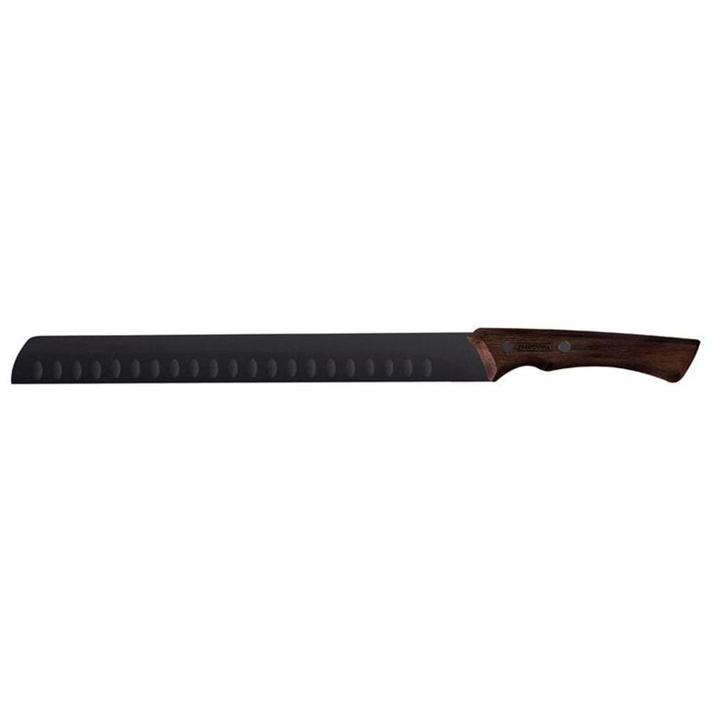 Faca para Fatiar Tramontina Churrasco Black 22842112 12&quot; Aço Inox Escurecido