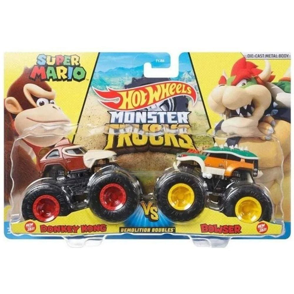 Carrinho HOT Wheels Monster TRUCK Donkey KONG X Bowser Mattel FYJ64