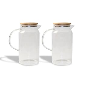 Kit Jarras De Vidro Com Tampa De Bambu 1,2L Oikos - 2 Peças