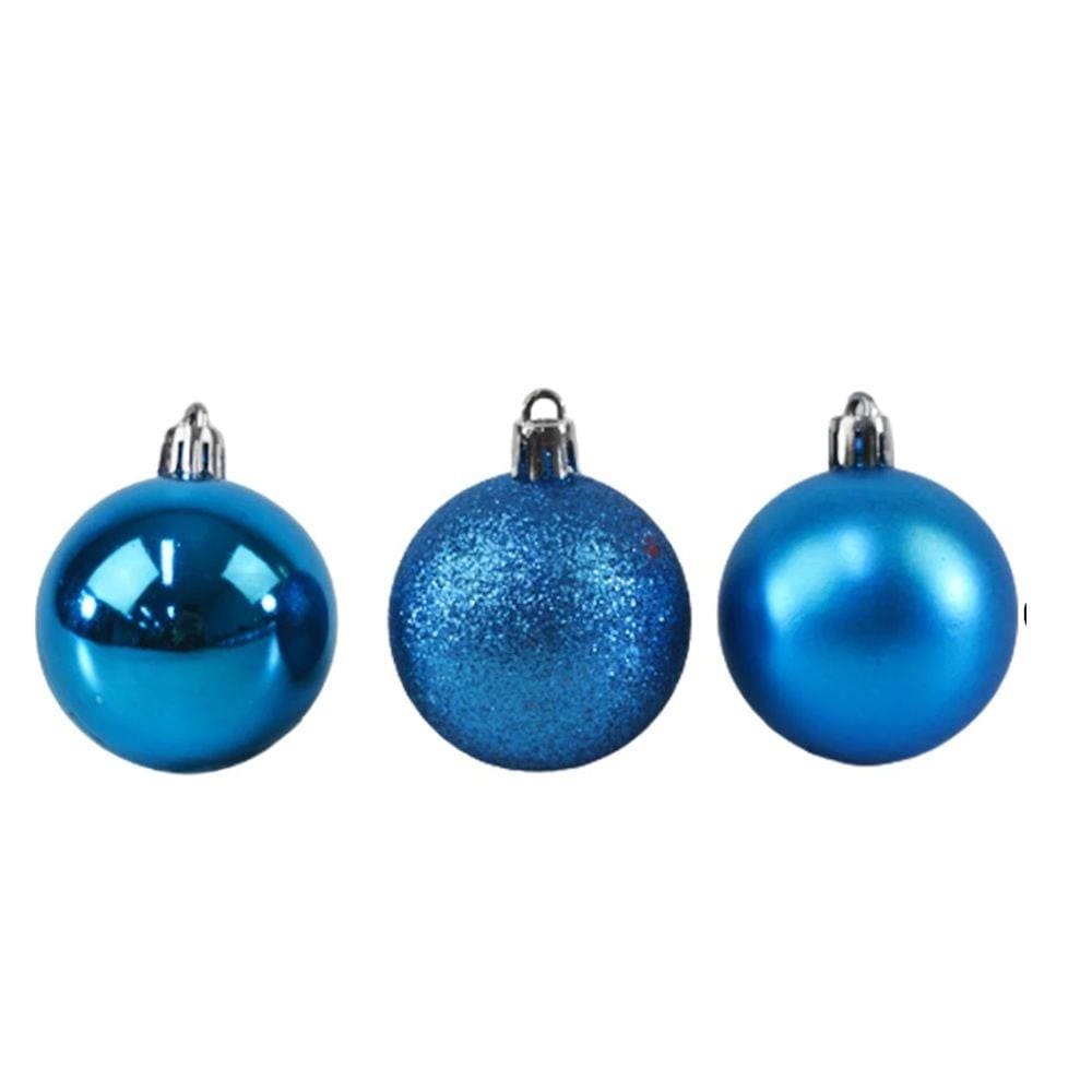 Bola de Natal 15 Pcs 4 cm Liso Fosco Glitter Azul escuro