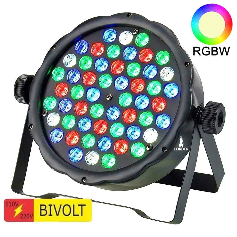 Canhão Iluminação Par 64 com 54 Led 3W RGBW Cooler Lorben