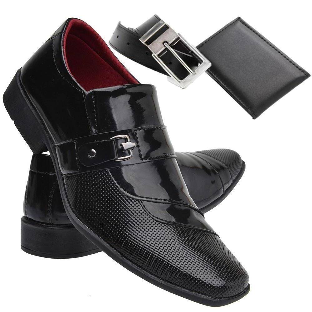 Kit sapato social masculino khaata marrom fechamento elastico carteira  cinto | Ponto