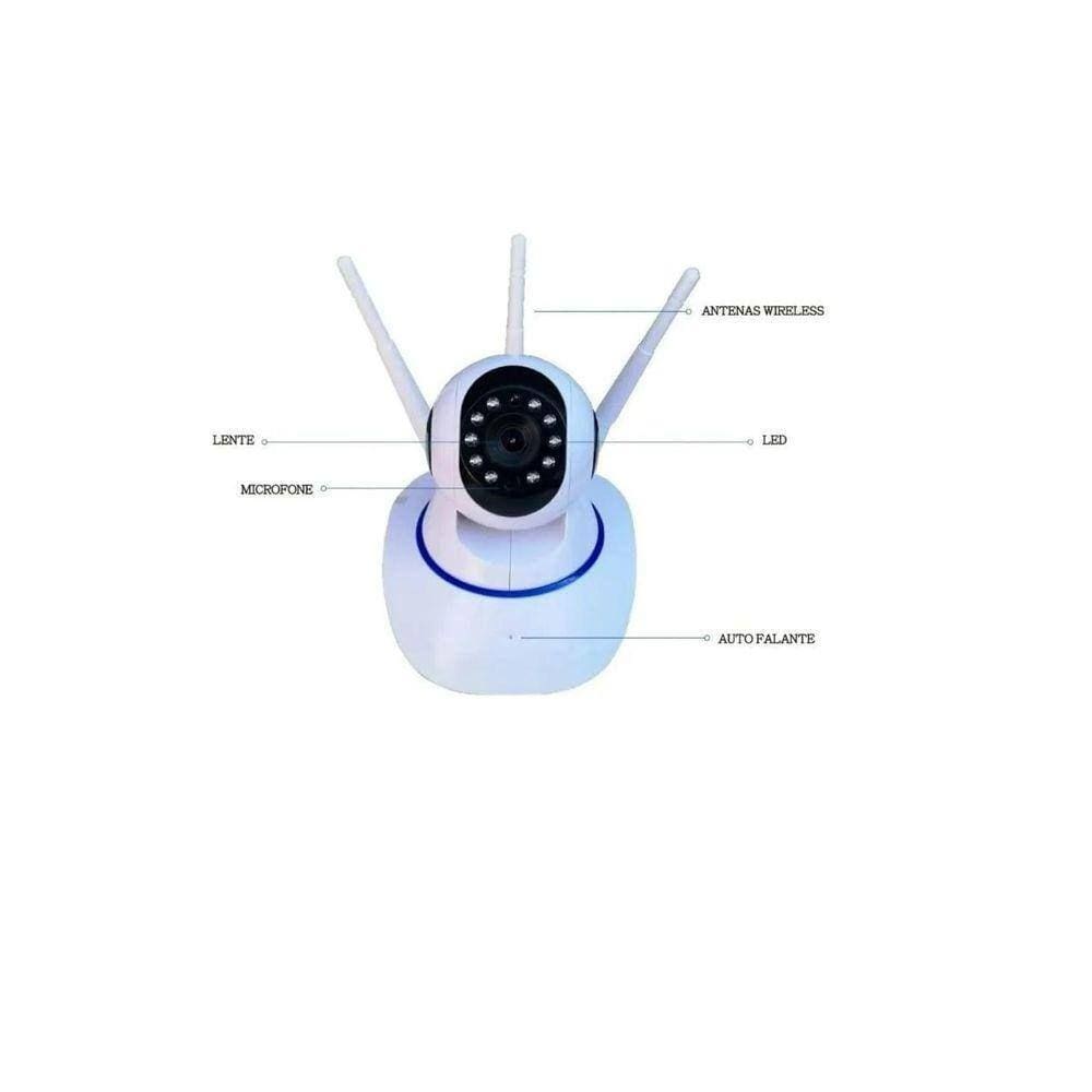 Câmera De Segurança Wi-Fi 3 Antenas 360 Hd 720P