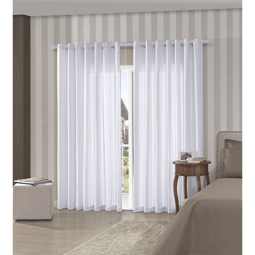 Cortina Rústica Pantex 3,60x2,30m Branco - Bella Janela