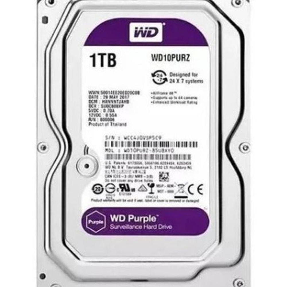 Hd 1Tb Western Digital Purple Sata3 Wd10Purz