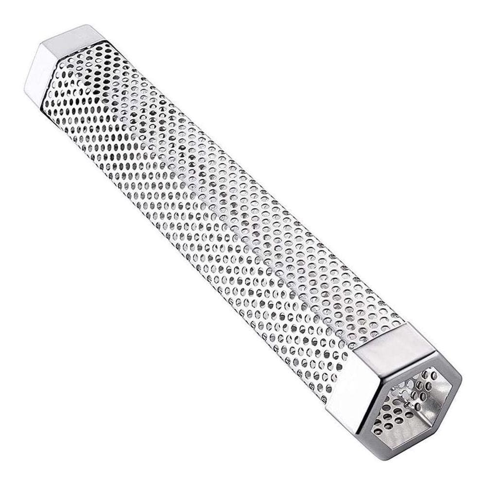 Tubo Hexagonal Defumador Para Churrasco em Aço Inox 31cm