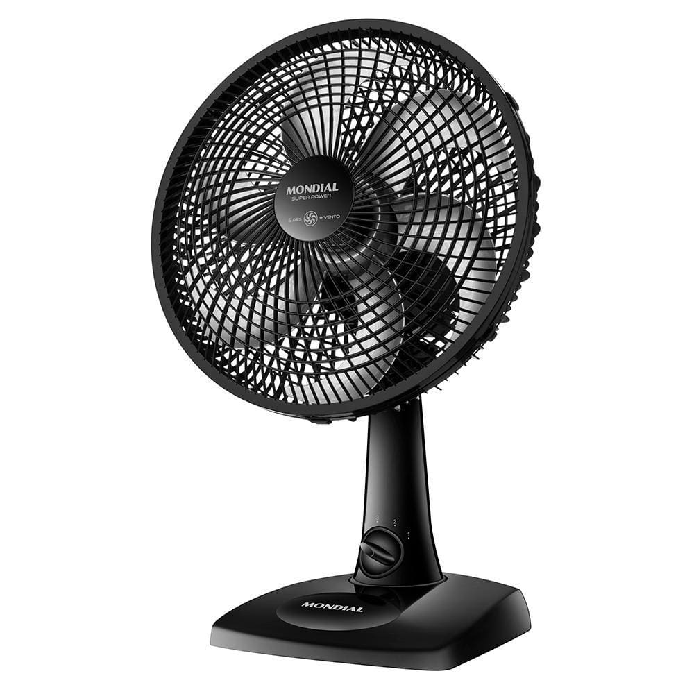 Ventilador de Mesa 30cm Mondial Super Power VSP-30-B 6 Pás 3 Velocidades Preto 220V