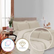 Kit Edredom Soft Casal Queen Toque Suave Bege Casa Dona