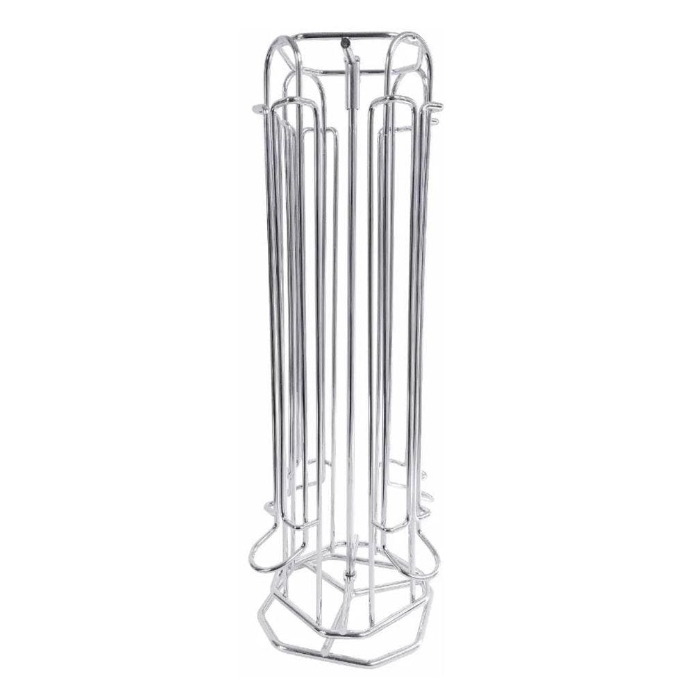 Suporte Porta Cápsulas 3 Corações Aramado Cromado Giratório