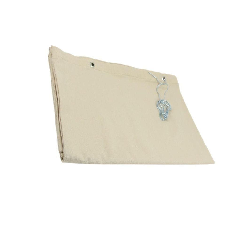 Cortina Tecido Brim 2,40X1,90 Lisa Bege Privacidade Ganchos