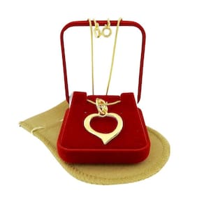 Corrente Feminina 45Cm 1Mm Coração Folheado Ouro Cr285