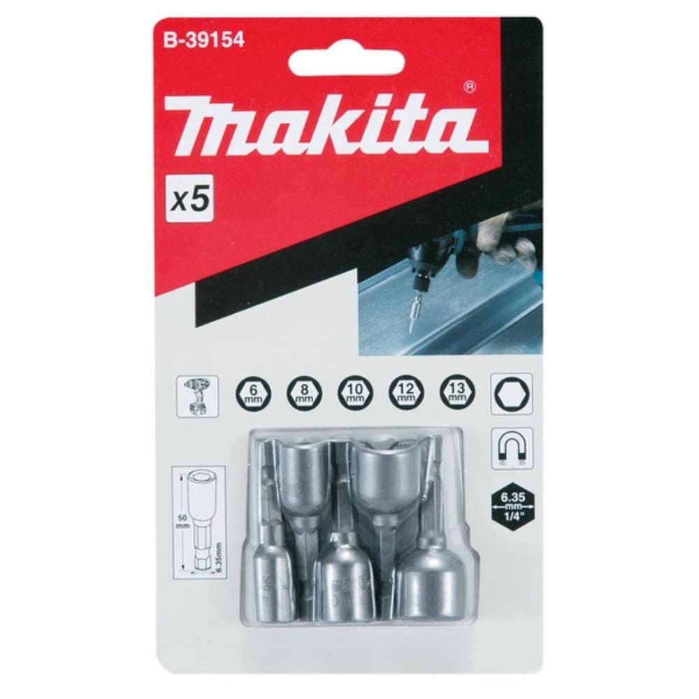 Jogo de Soquetes Magnéticos Makita com 5 Peças