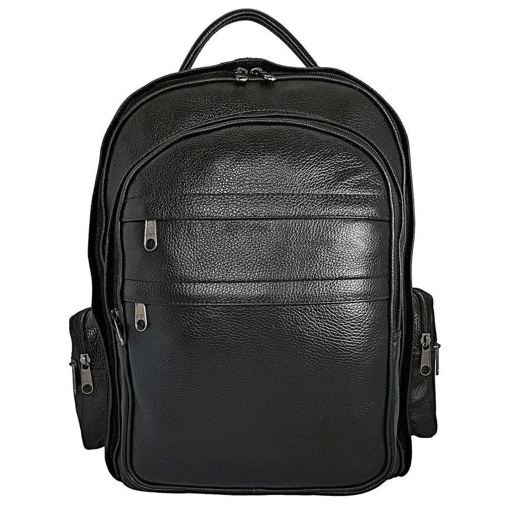 Mochila Grande De Couro Legítimo Para Notebook E Viagem