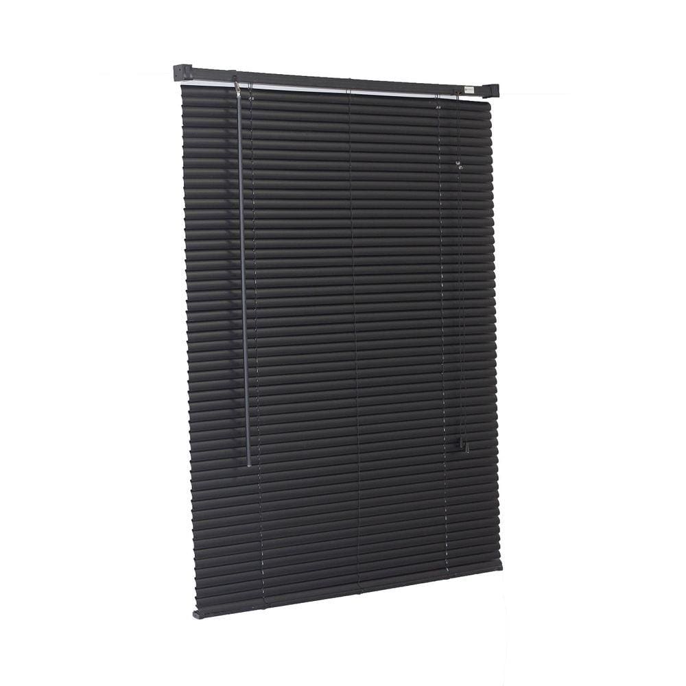 Persiana Horizontal PVC Preta 60 (L) x 80 (A) cm Cortina Completa C/ Kit de Instalação 0,60 x 0,80