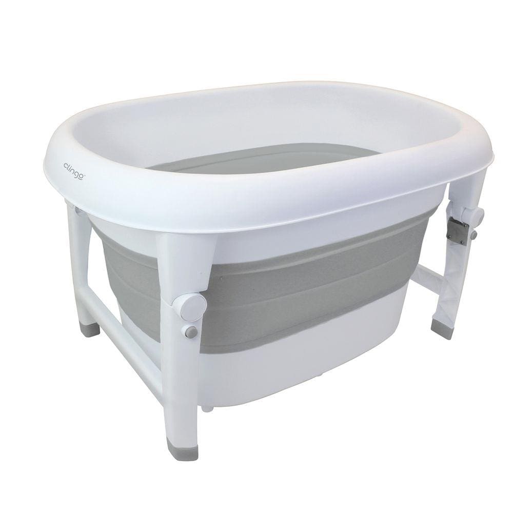 Banheira Portátil Dobrável Média Clingo C6023 Branco/Cinza