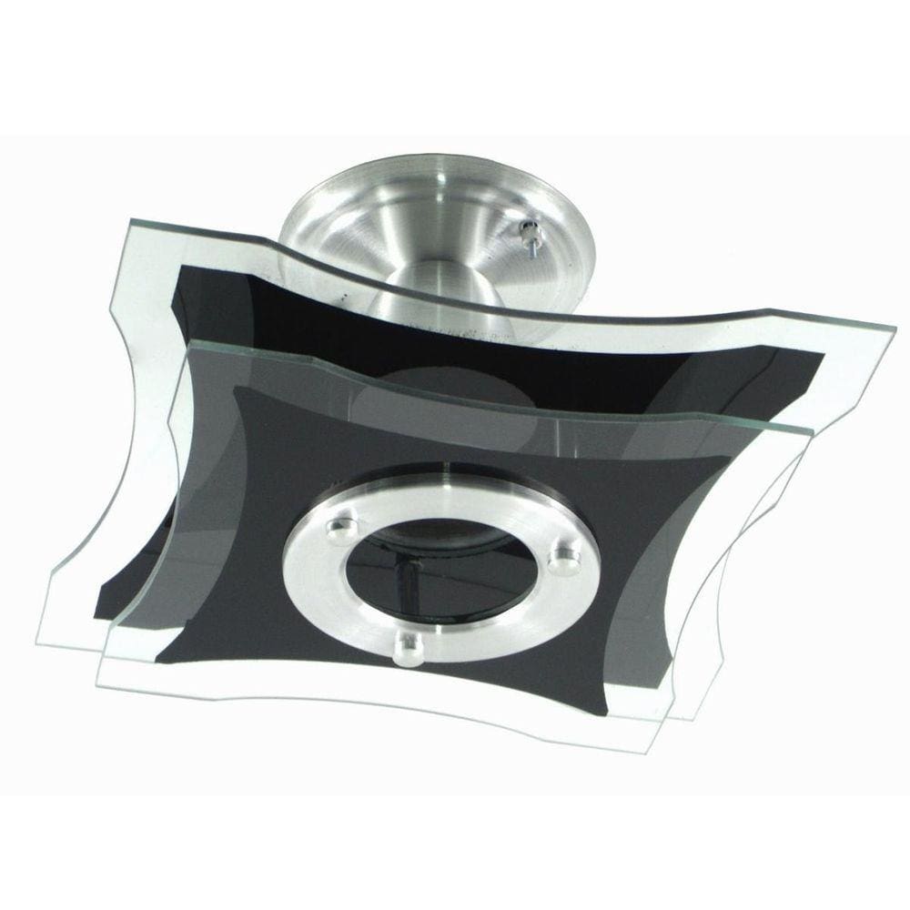 Lustre Plafon De Sobrepor De Teto - Capela Preto - 2 Vidro