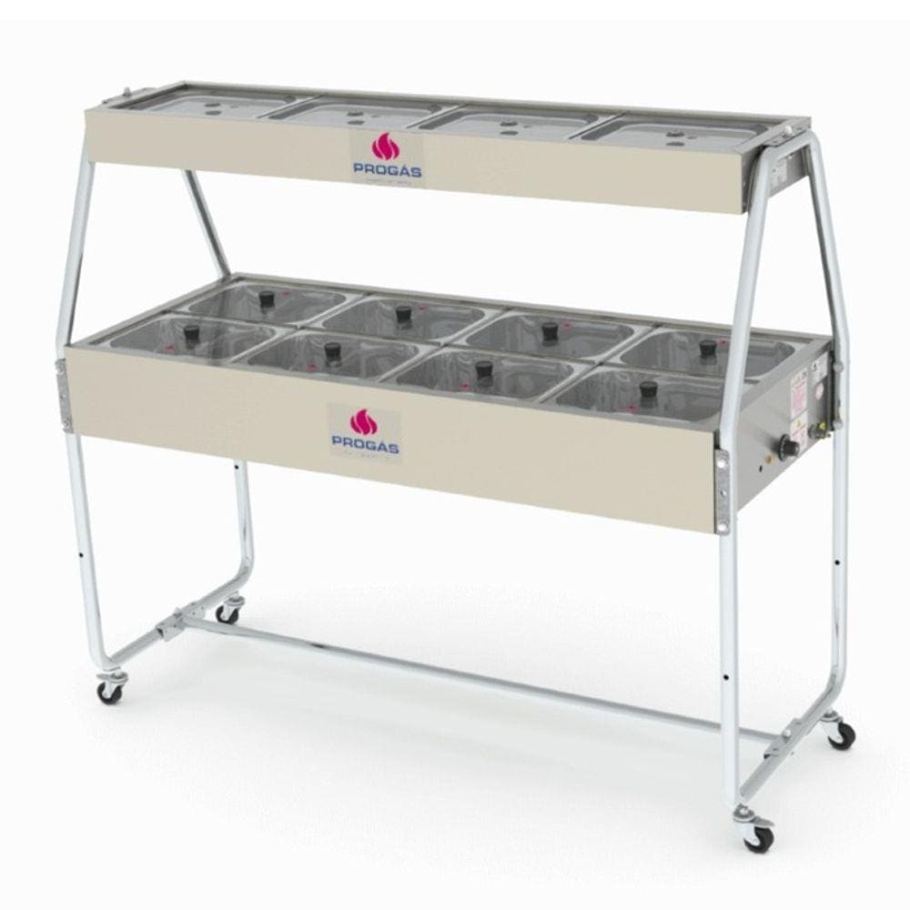 Carro Buffet Duplo 12 Cubas 8 Quentes 4 Frias Progas GN 110v