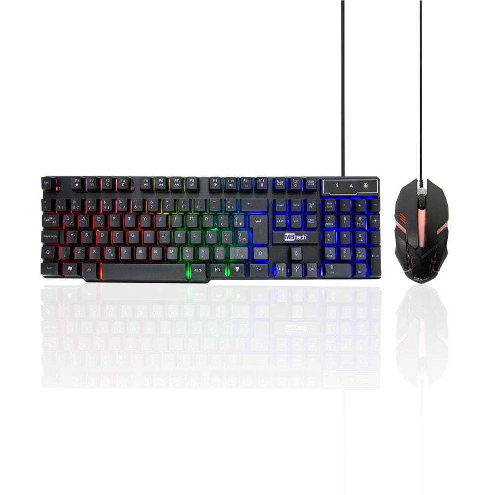 Teclado + Mouse Gamer ShortcutK8 Rainbow Luminoso MBTEcH