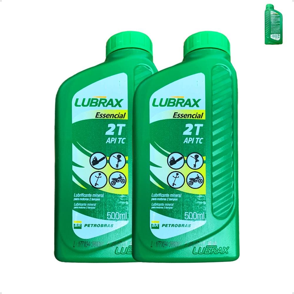 Óleo Mineral Lubrax Essencial 2 Tempos TC 500ml Kit C/2