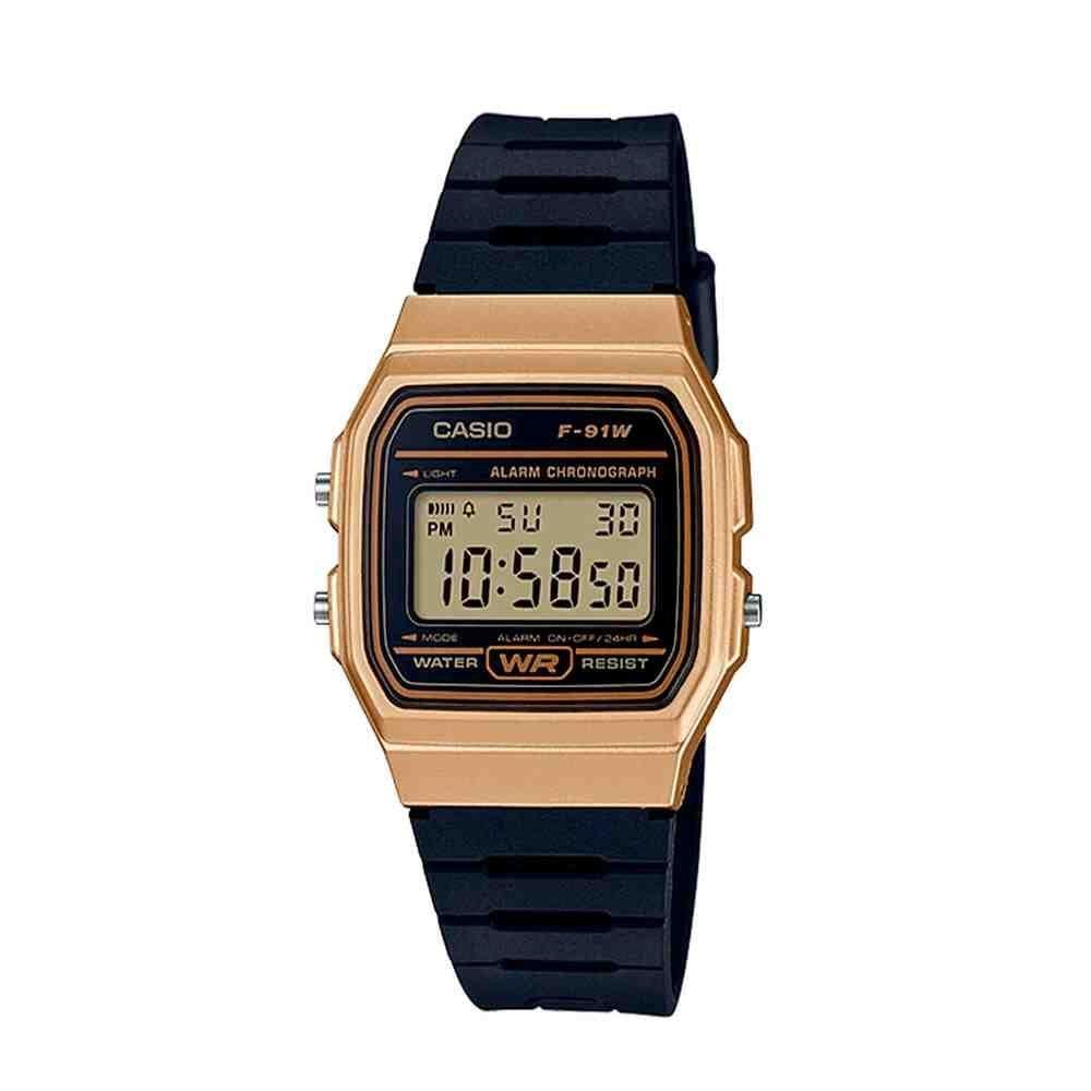 Relógio Casio Masculino Dourado F-91WM-9ADF