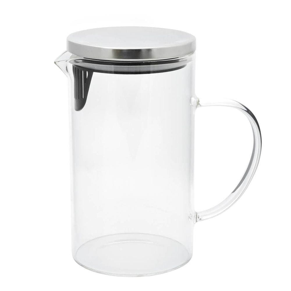 Jarra De Vidro Com Tampa Cromada Prata 1L
