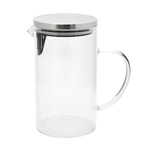 Jarra De Vidro Com Tampa Cromada Prata 1L