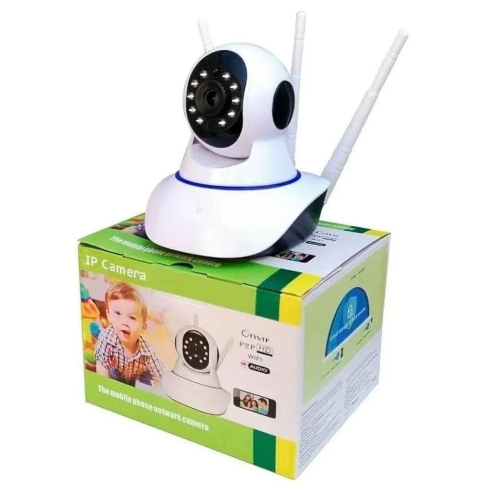 Camera Wireless Wifi Hd 3 Antenas Visão Noturna 360