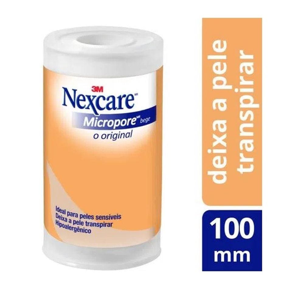Fita Micropore Nexcare Bege 100MM X 4,5M