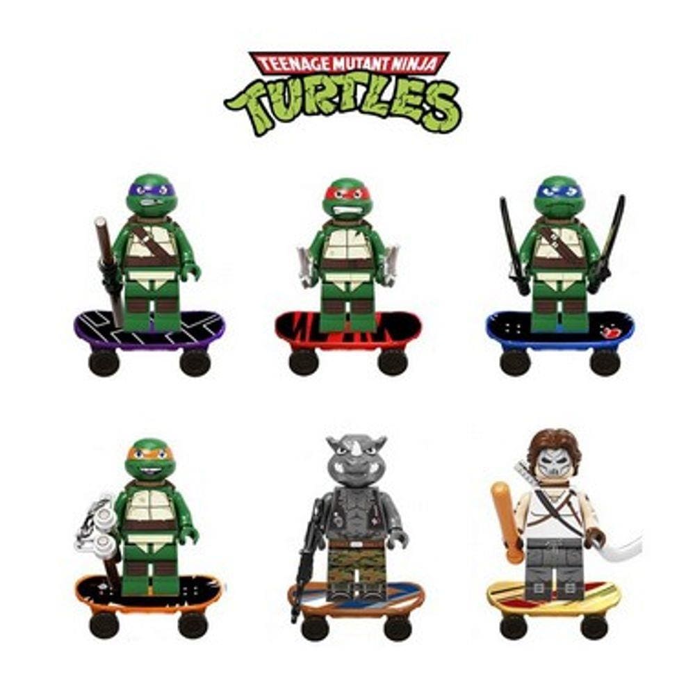 Kit Bonecos Tartarugas Ninja Blocos De Montar