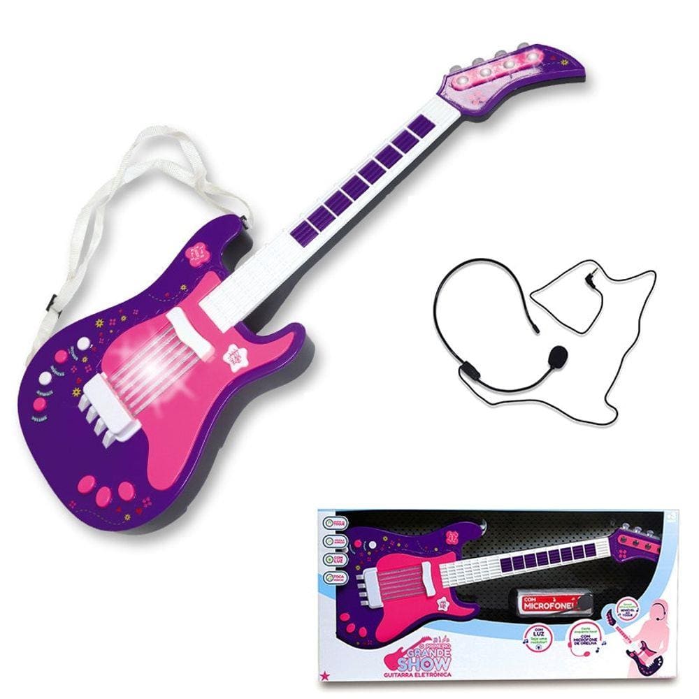 Guitarra Eletrônica Infantil - Roxo - Unik Toys