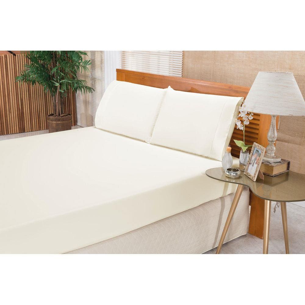 Jogo de Cama Casal Padrão Elegance 3 Peças 180 Fios Palha