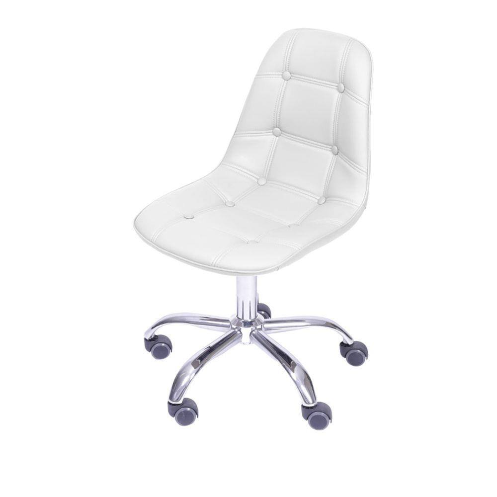 Cadeira Boxbit Dkr Eames Botonê Branca Base Rodízio