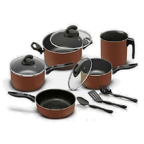 Conjunto de panelas 08 peças Teflon Facile Chocolate