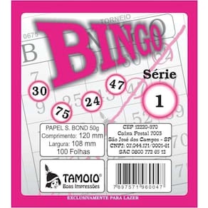 Bloco Bingo Color Rosa 6004 - Tamoio