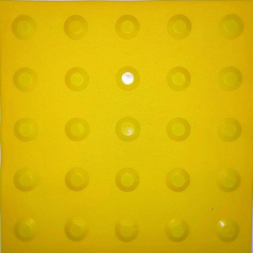 Piso tátil Alerta PVC Amarelo 16 peças 25x25cm Nbr9050