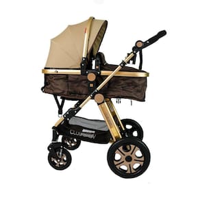 Carrinho de Bebê Luxo Club Baby Golden C/ Alça e Selo Inmetro