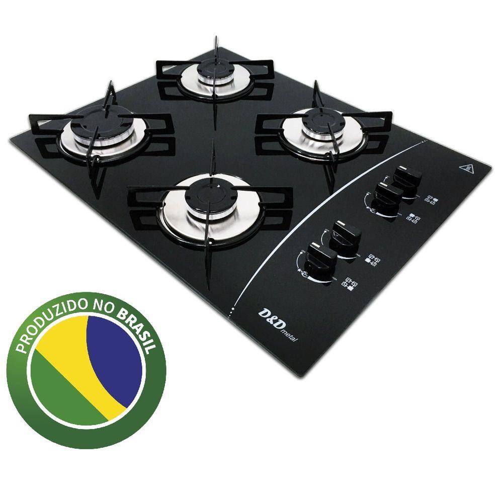 Fogao cooktop fischer 4 bocas a gas 220v preto Pontofrio