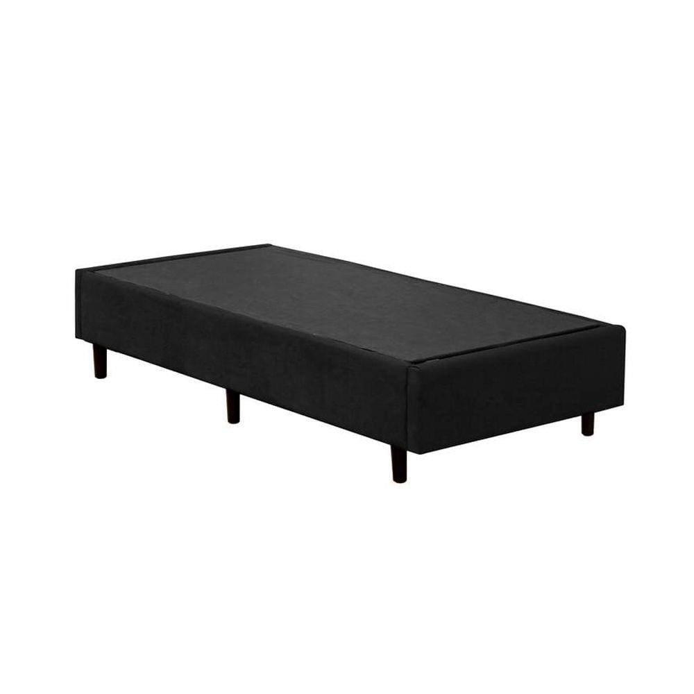 Cama Box Solteirão Belos Sonhos Suede Preto 40x96x203