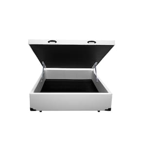 Cama Box Baú Casal Belos Sonhos Sintético Branco 49x138x188
