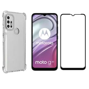 Kit Capa Anti Impacto Para Moto G20 + Película De Vidro 3D
