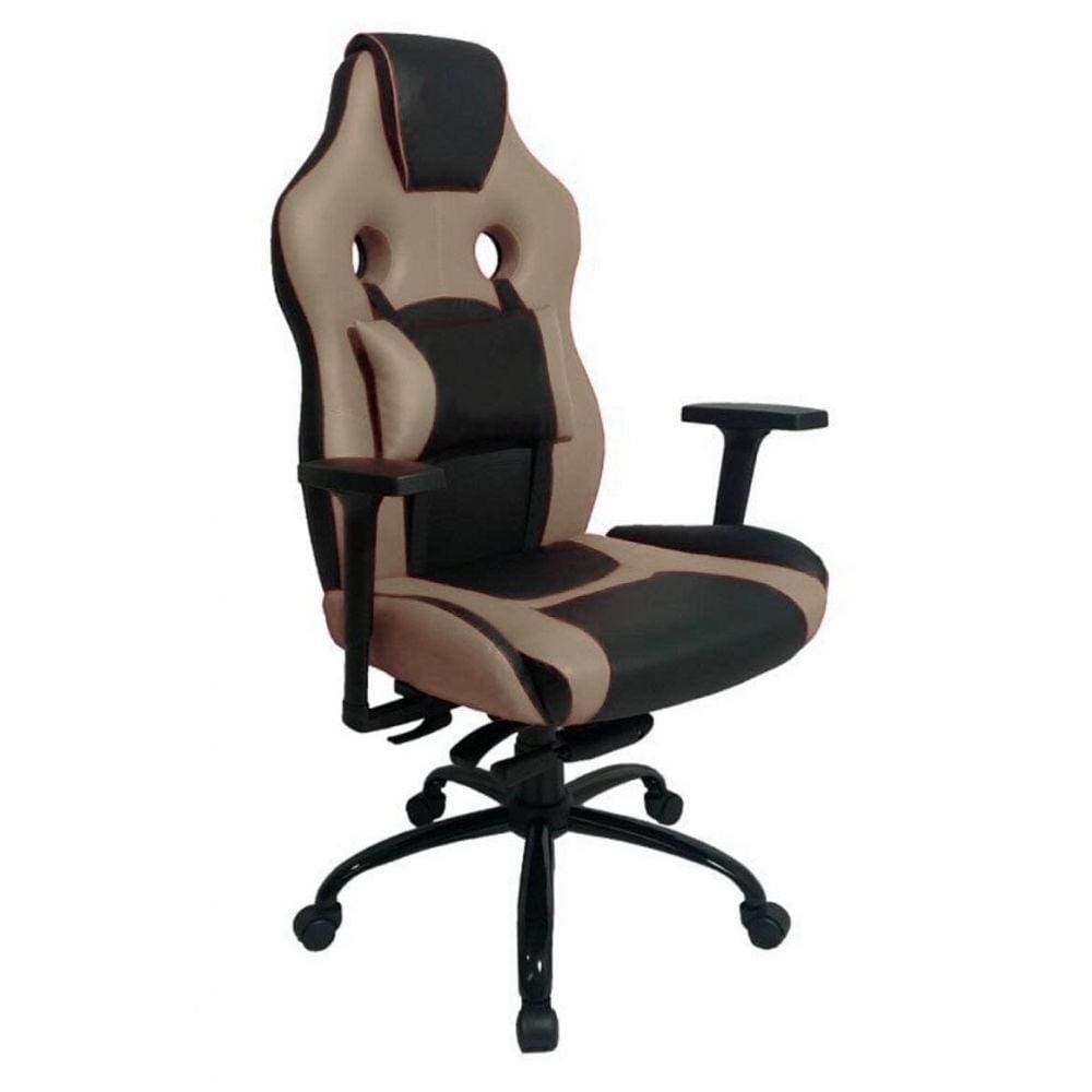 Cadeira Gamer Com Almofada Linha Gamer Racing Bege