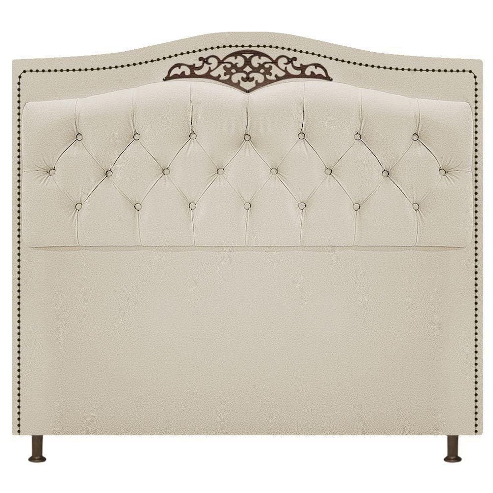 Cabeceira Estofada Yasmim 140cm Casal Bege